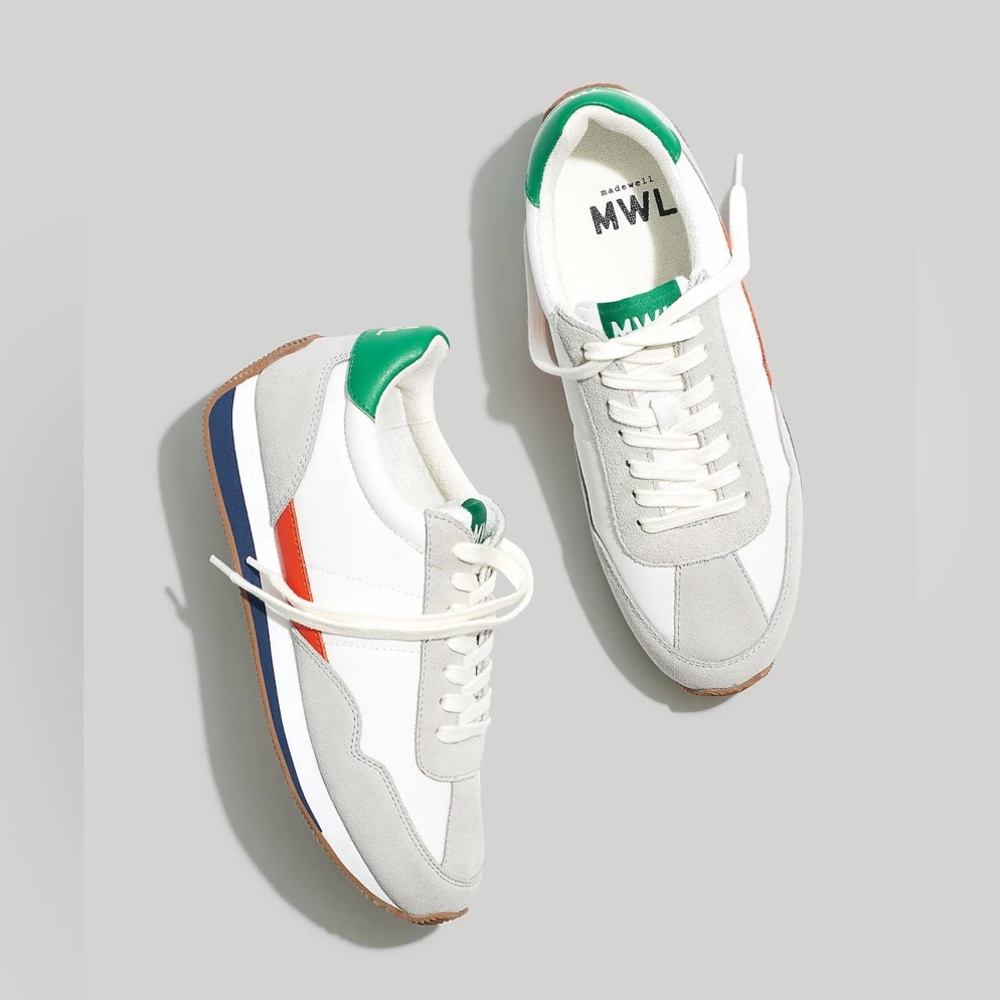 Never worn! Madewell League Sneakers in Colorblock Leather & Suede